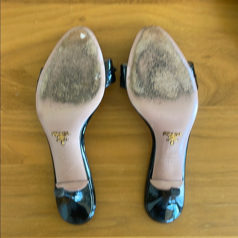 PRADA Black Studded Women's Sandals 38.5 - Picture 3 of 5